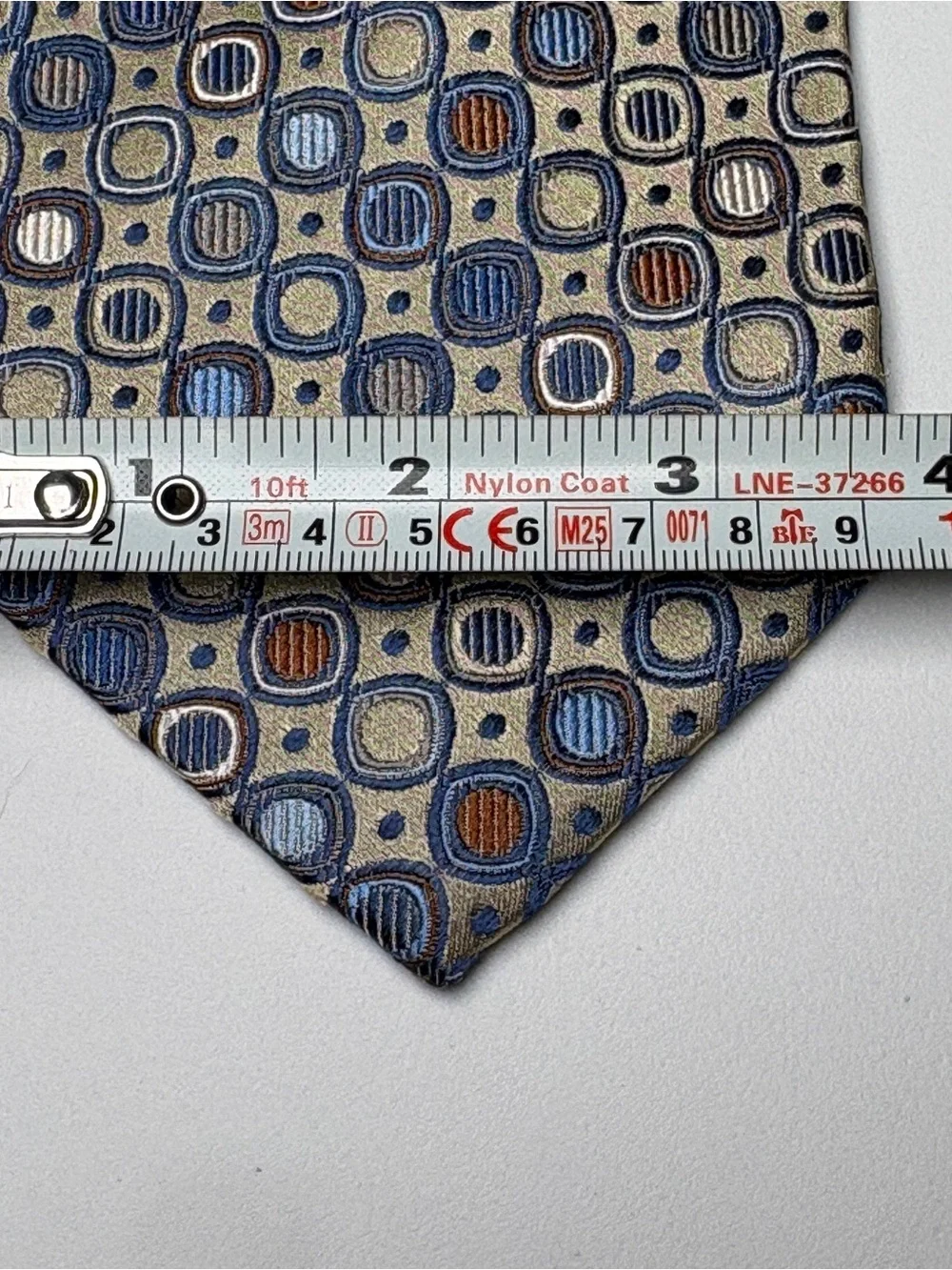 Contissima Michael's Kansas City Gold Blue Silk Geometric Tie X-Long